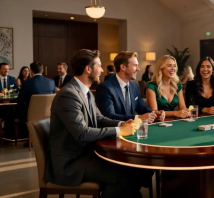 Elegantní pokerový stůl jako součást společenské zábavy